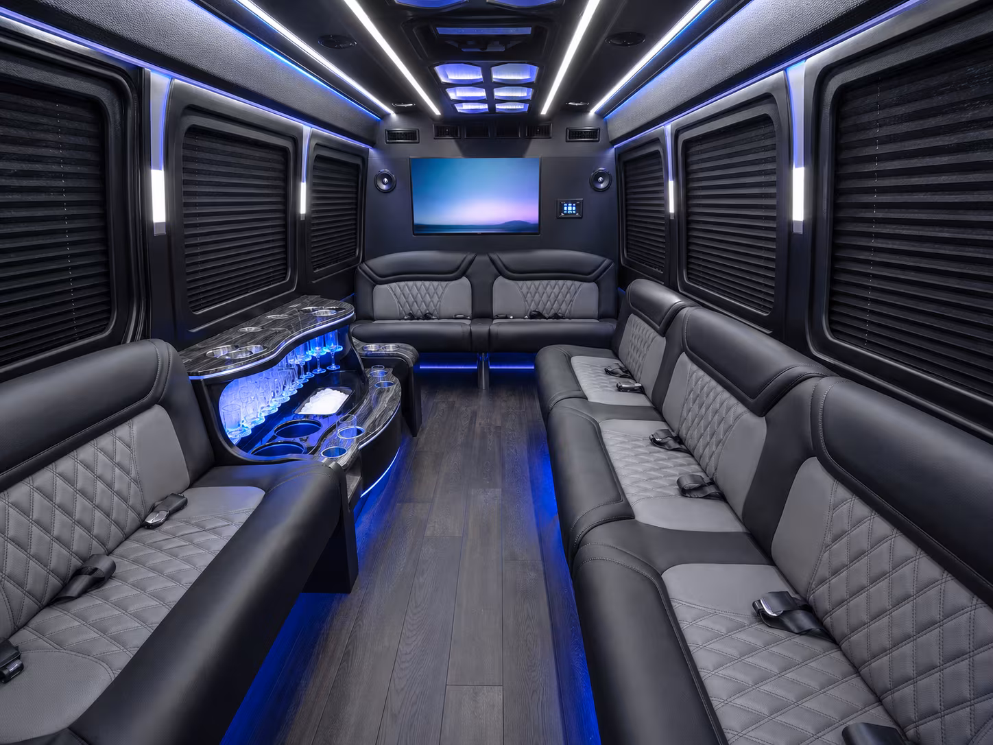 toledo 28 passenger party bus inside