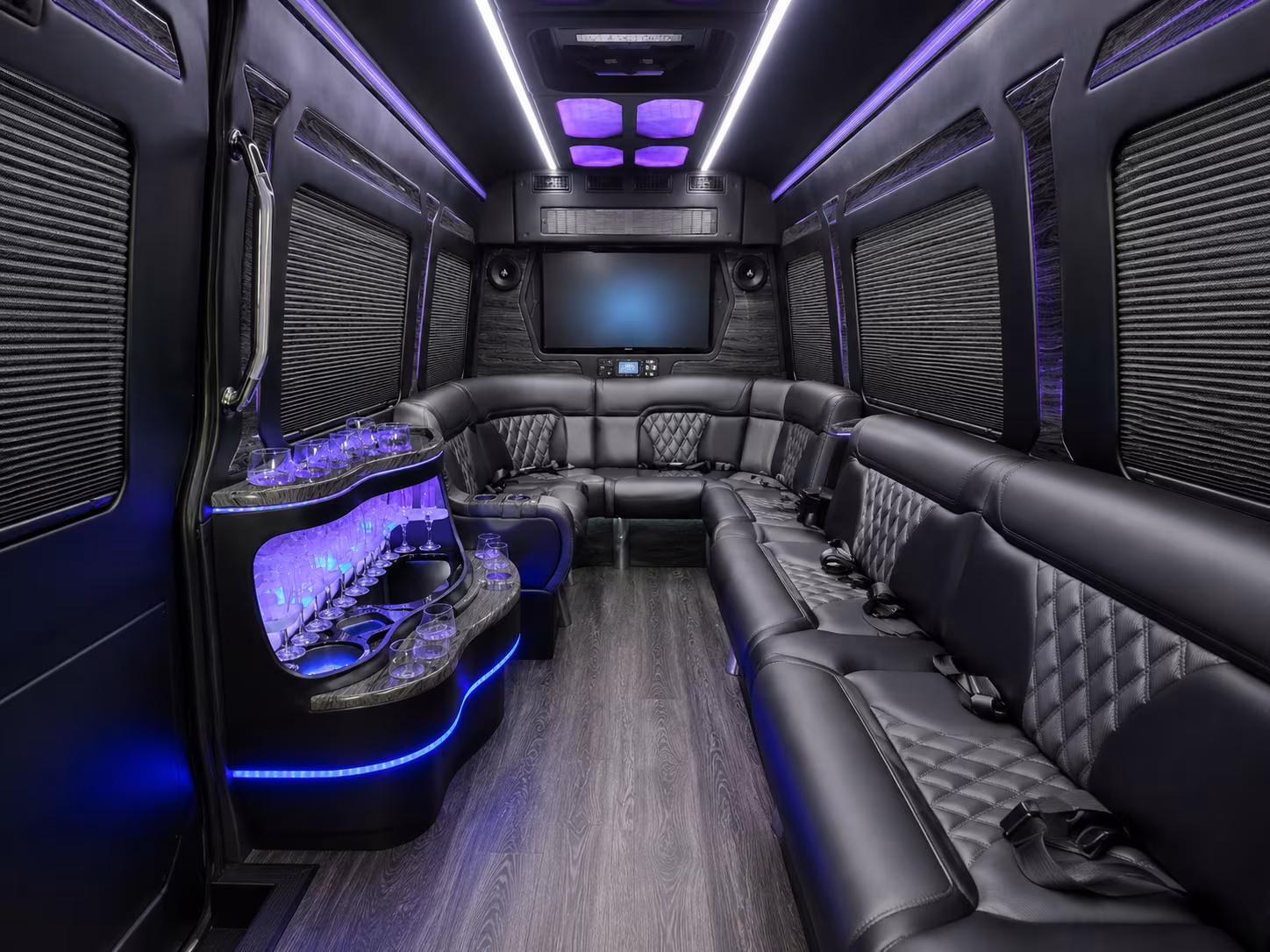 toledo 40 passenger party bus interior