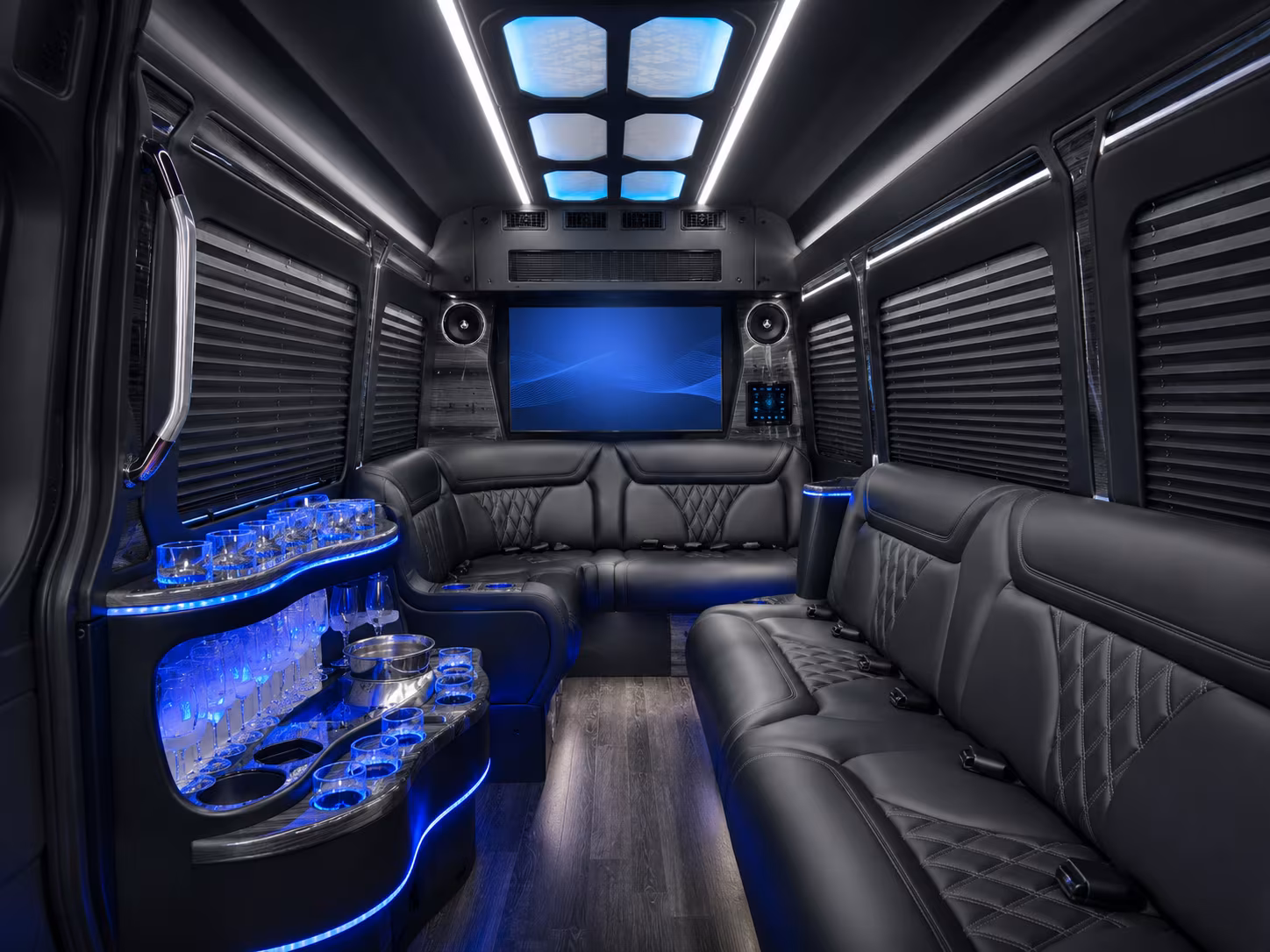 toledo 50 passenger party bus inside